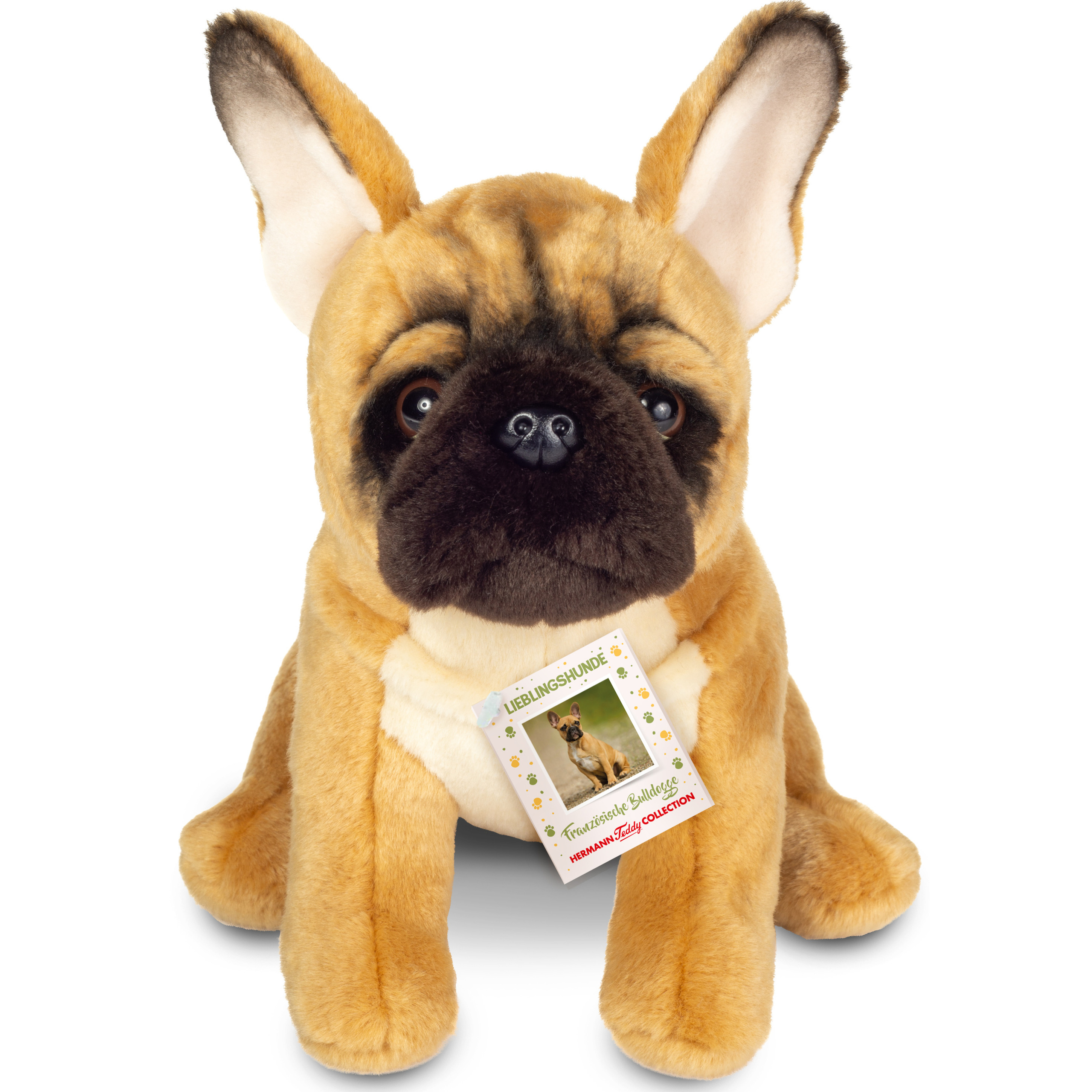 Hermann Teddy Knuffeldier hond Franse Bulldog - pluche - premium knuffels - multi kleur - 27 cm -
