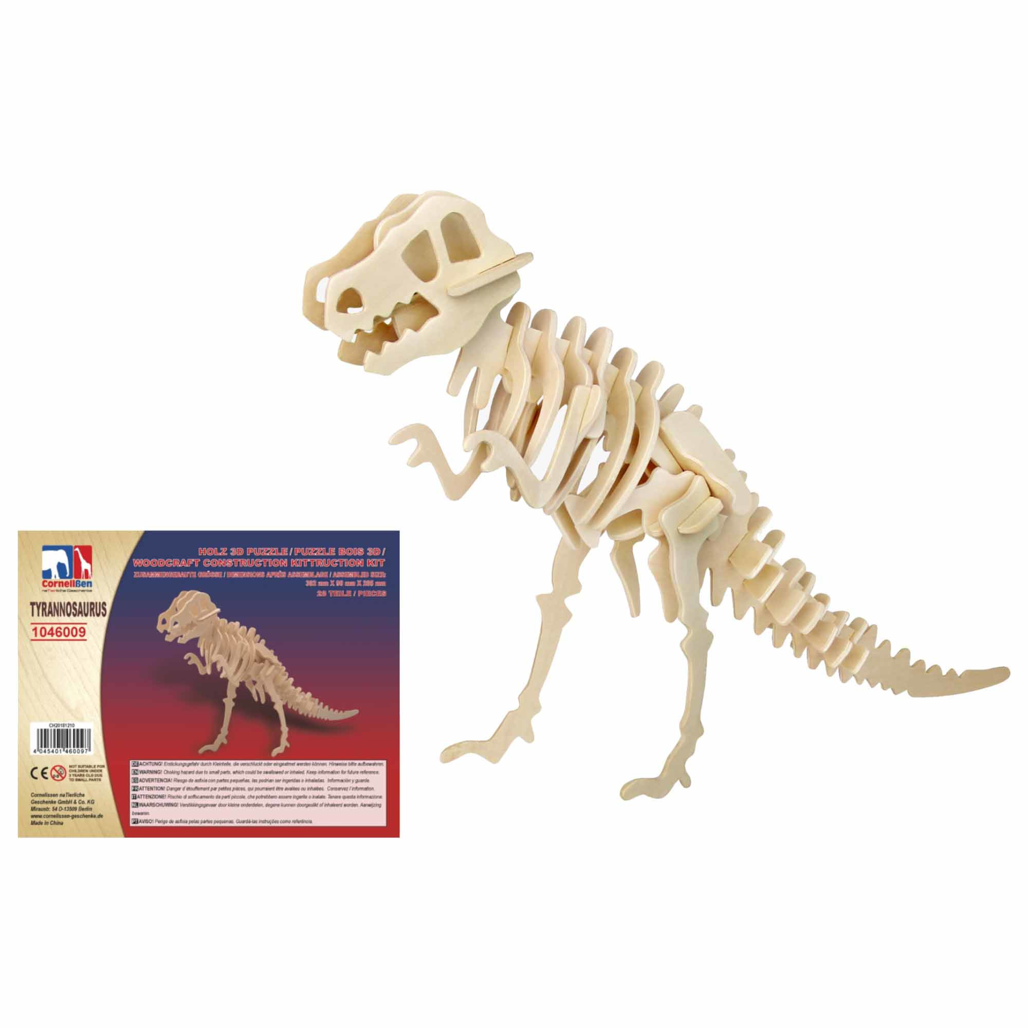 filosofie Praten Vijfde Houten 3D puzzel T-rex dinosaurus 38 cm bestellen? | Shoppartners.nl