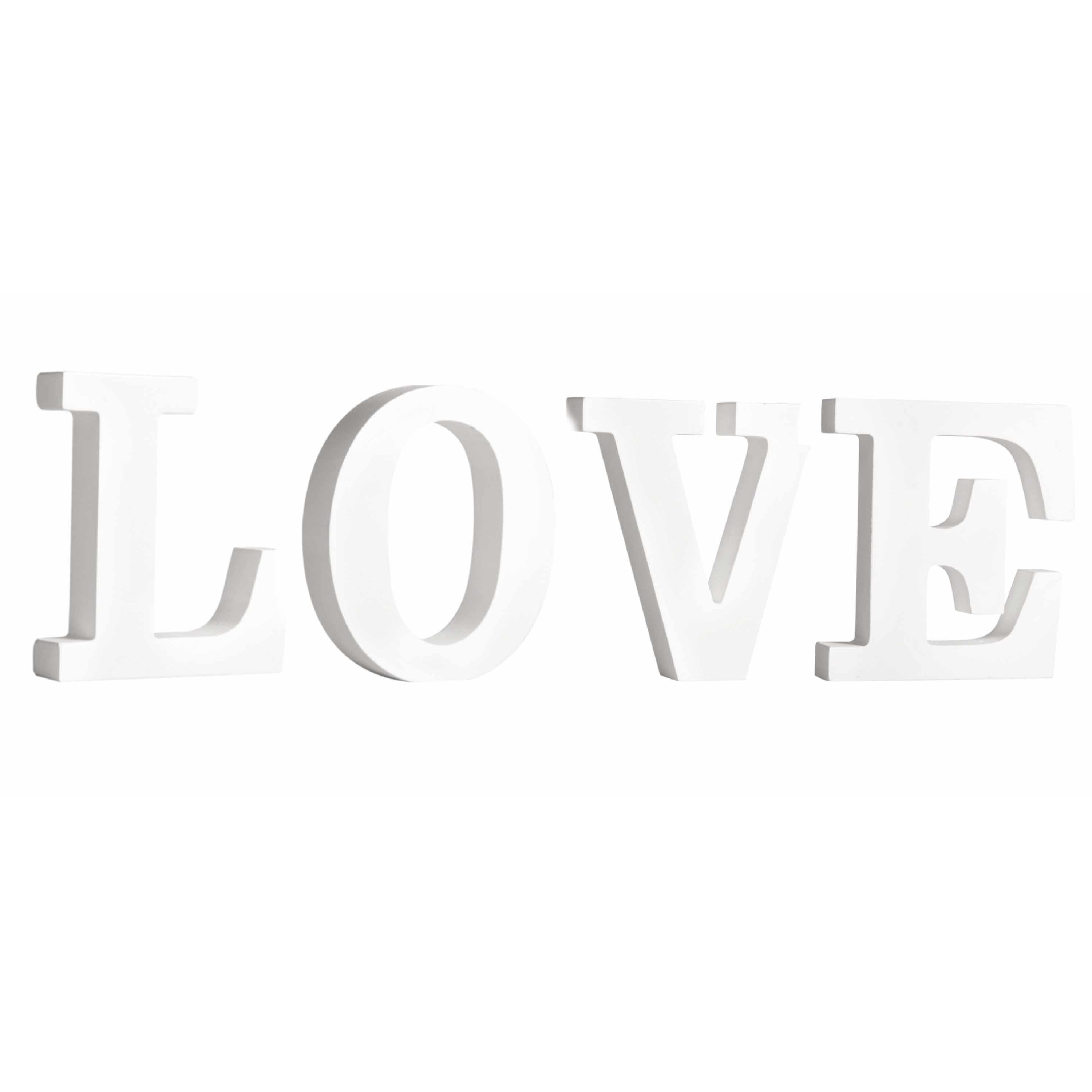 Brig litteken rem Houten deco hobby letters - 4x losse witte letters om het woord LOVE te  maken bestellen? | Shoppartners.nl