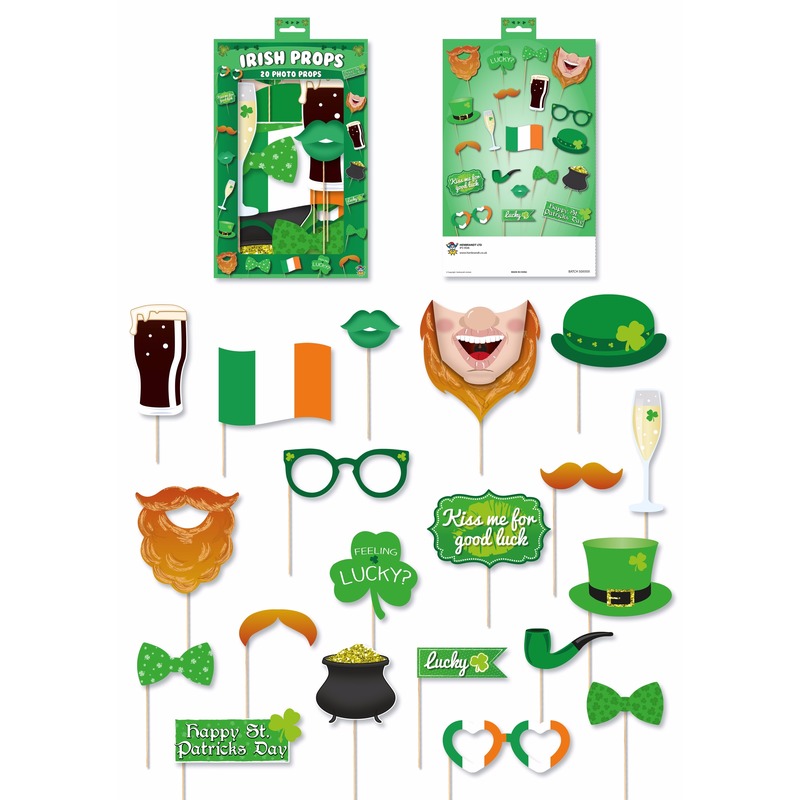 Ierse groene foto accessoires op een stokje -
