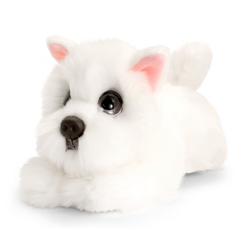 Keel Toys honden knuffel - Westhighland Terrier - wit - 24 cm -