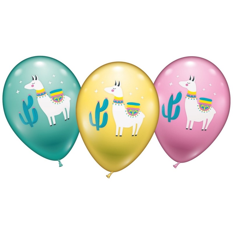 Lama/alpaca ballonnen 12 stuks -