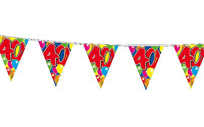 Verjaardag feest 40 jaar versieringen pakket vlaggetjes en ballonnen