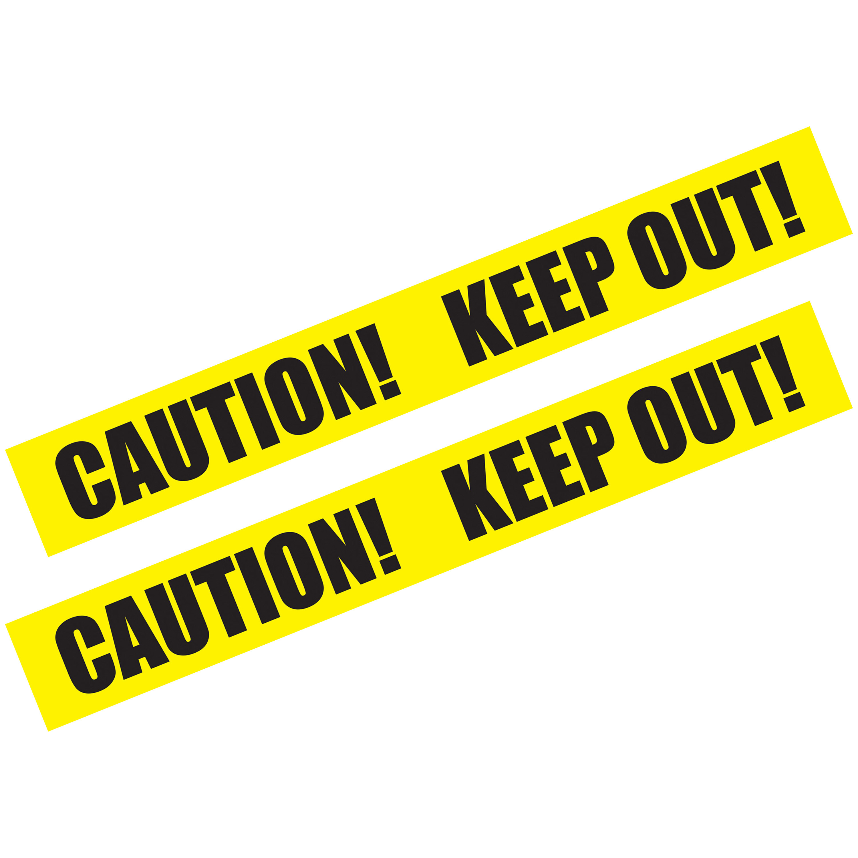 Markeerlint/afzetlint - 2x - Caution! Keep out! - 6m - geel/zwart - kunststof -