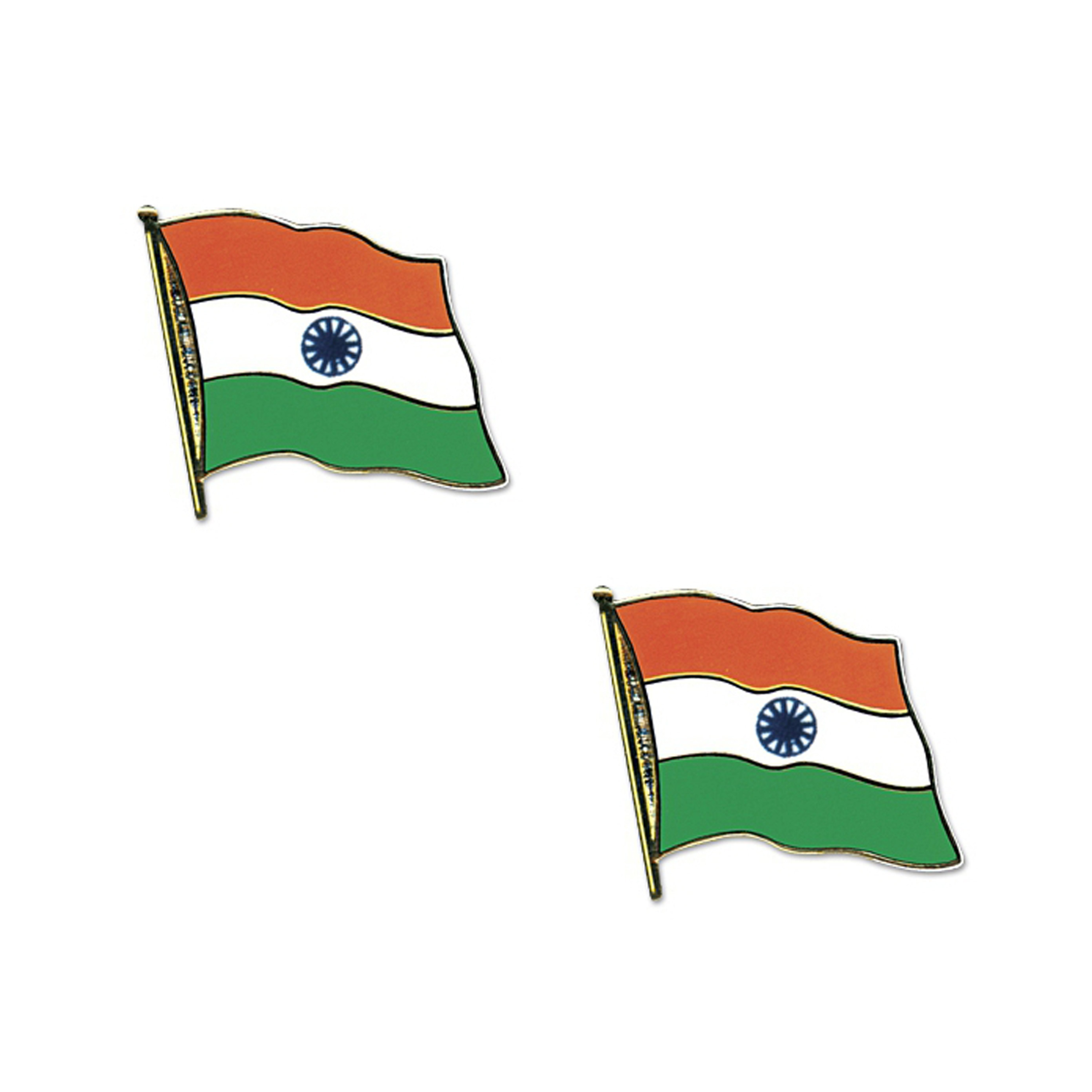 Pin speldje broche - 2x - Vlag India - 20 mm - blazer revers pin - landen decoraties -