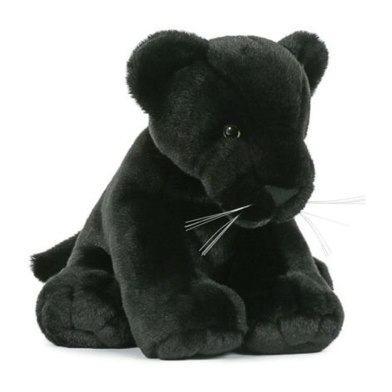 Pluche zwarte panter knuffel 30 cm speelgoed- Panters wilde dieren/knuffeldieren/knuffels voor kinderen