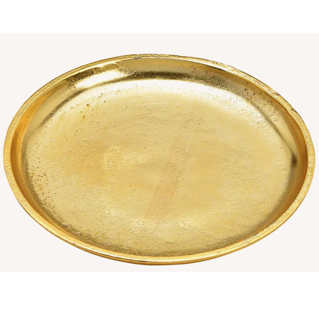 Rond kaarsenbord/kaarsenplateau goud van metaal 20 x 2 cm -