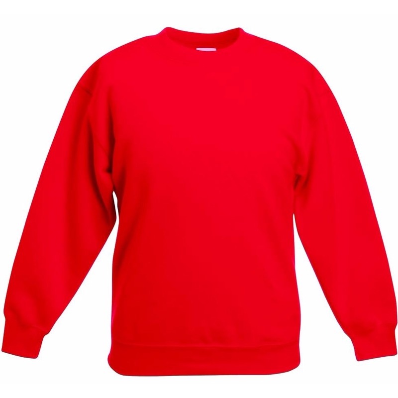 Rood katoenen sweater zonder capuchon voor meisjes
