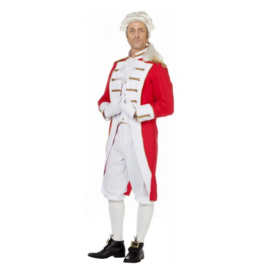 Rood wit musketiers kostuum 52-54 (M) -