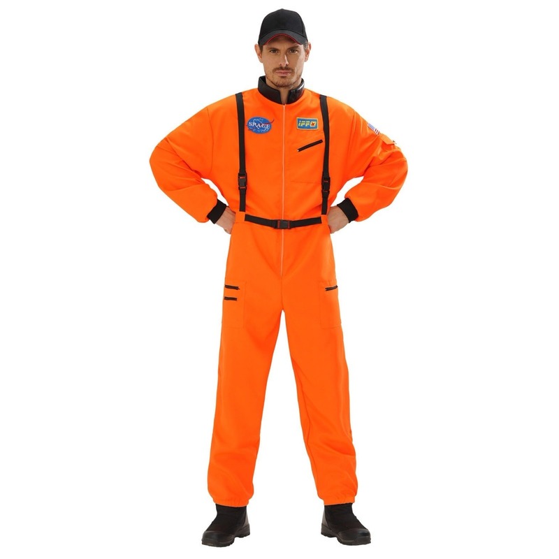 Ruimtevaart kostuum oranje voor heren 54 (XL) -