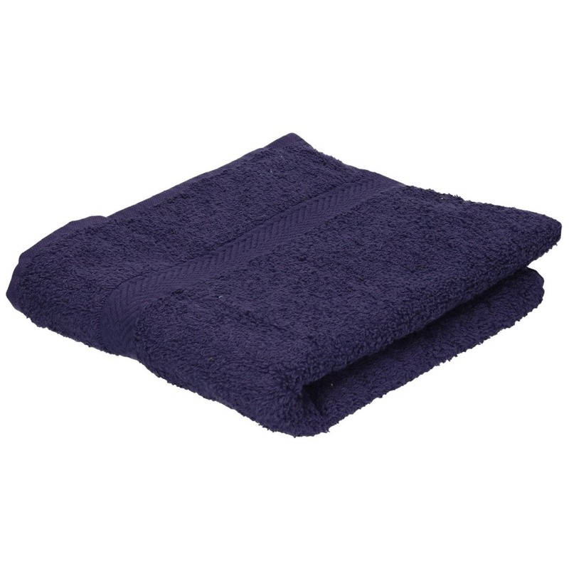 Set van 10x stuks luxe handdoeken navy blauw 50 x 90 cm 550 grams - Badkamer textiel badhanddoeken