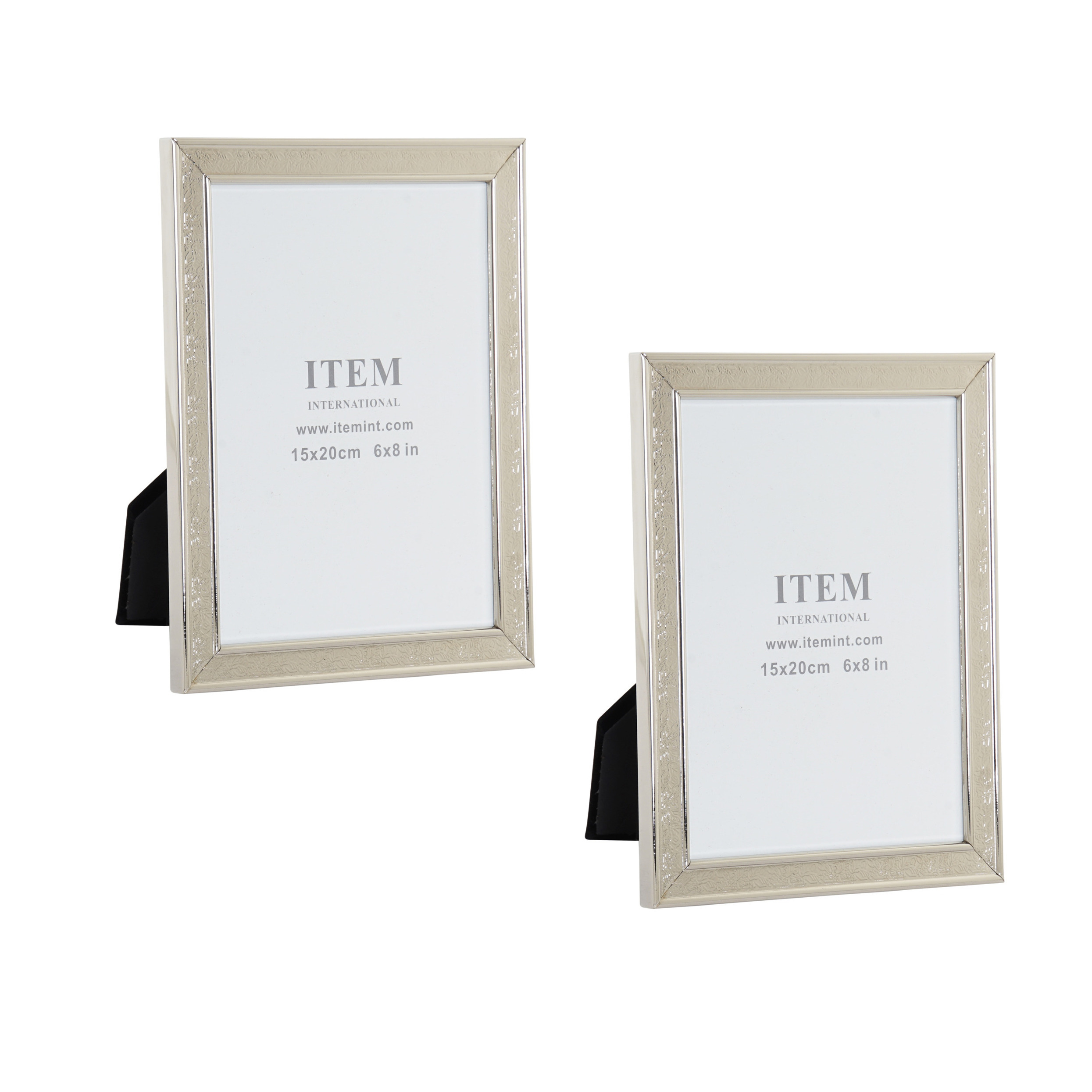 Set van 2x stuks fotolijstjes zilver geschikt voor een foto van 15 x 20 cm - Fotolijstjes hangend en/of staand gebruik
