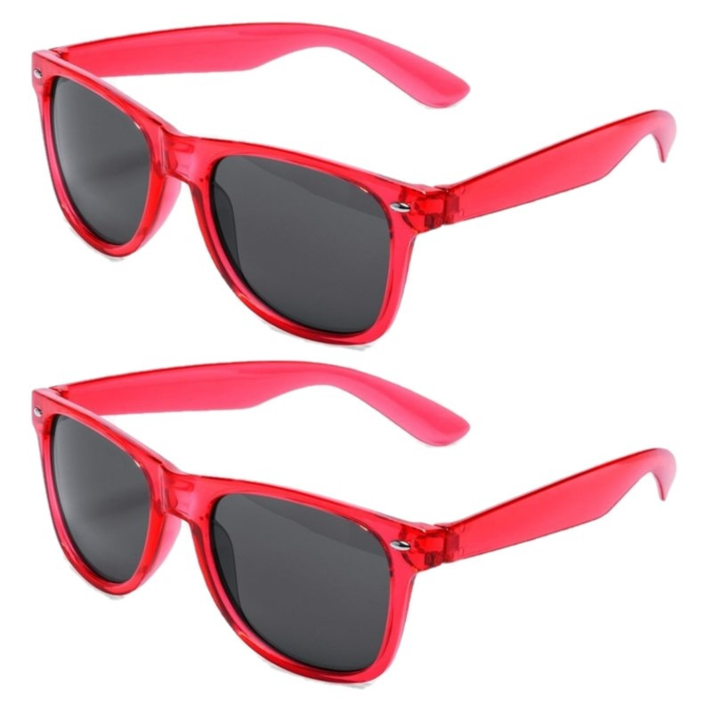 Set van 4x stuks rode retro model party zonnebril voor volwassenen -