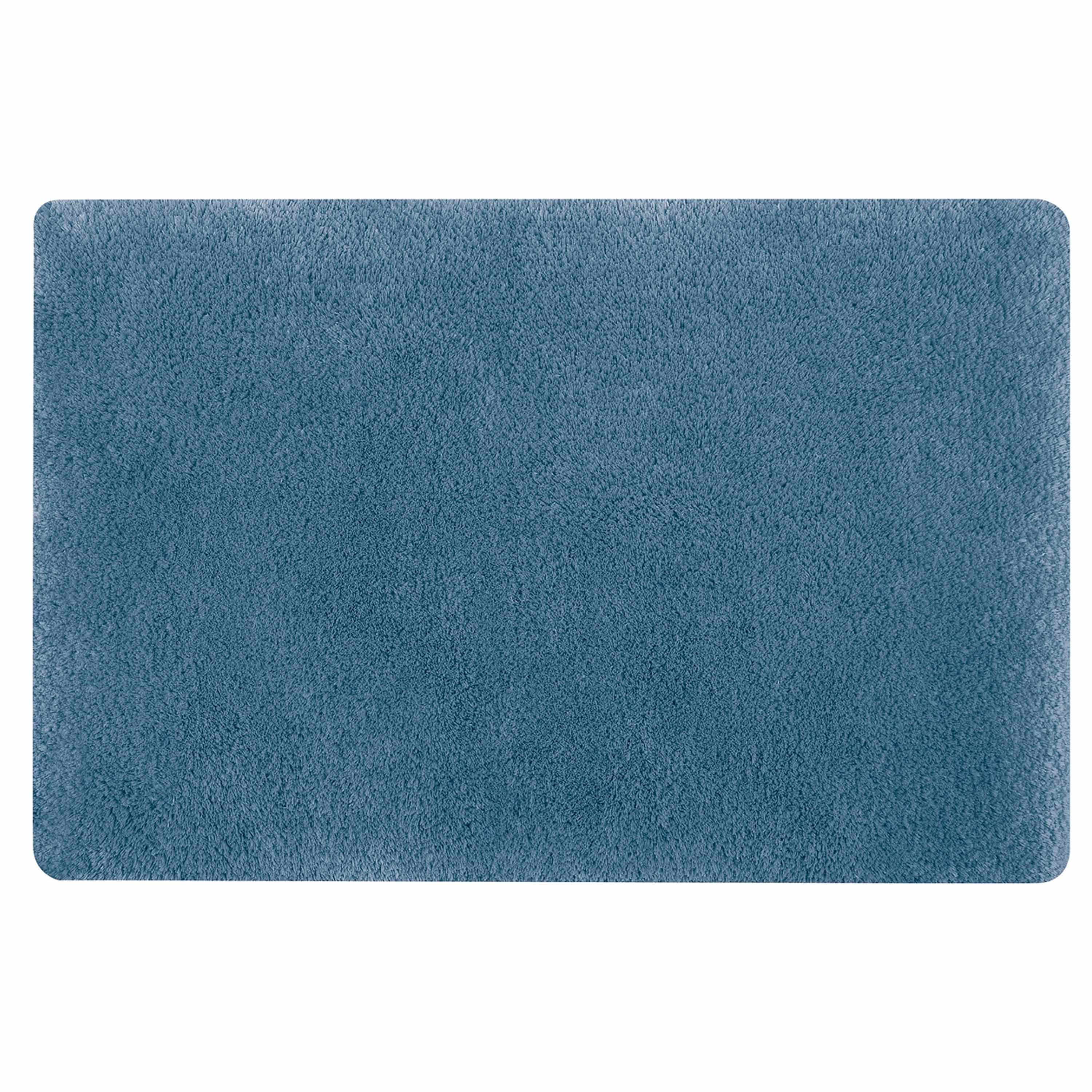 Badmat, badmat, douchemat, Fino, superzacht, hoogPIN, wasbaar, antislip, badmat, 40 x 60 cm, blauw-wit