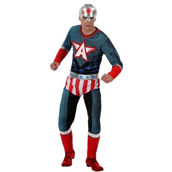 Superhelden kostuum Amerika kapitein voor heren M/L -