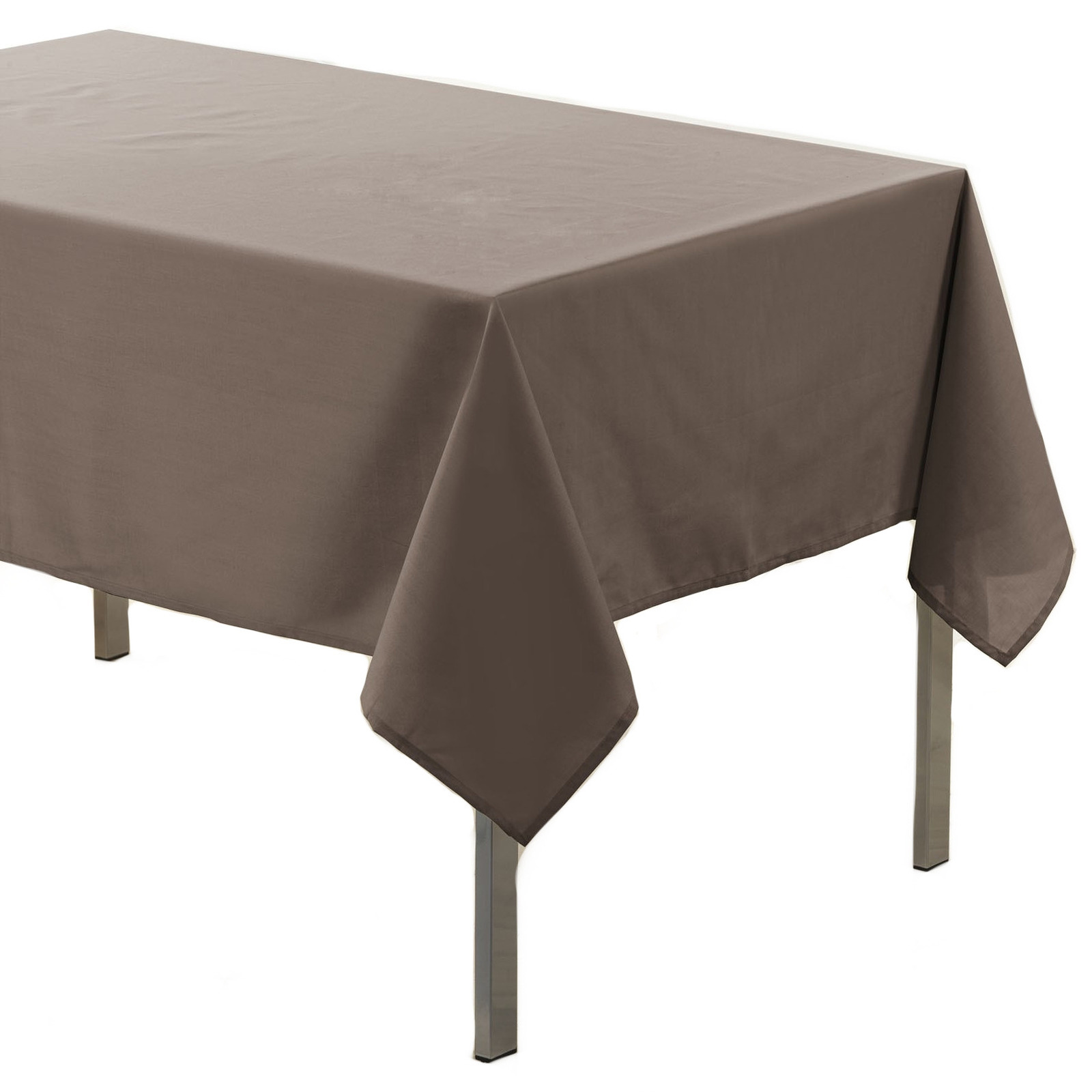 Taupe tafelkleden/tafellakens 140 x 250 cm rechthoekig van stof -