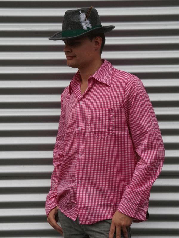 Roze Oktoberfest overhemd voor heren