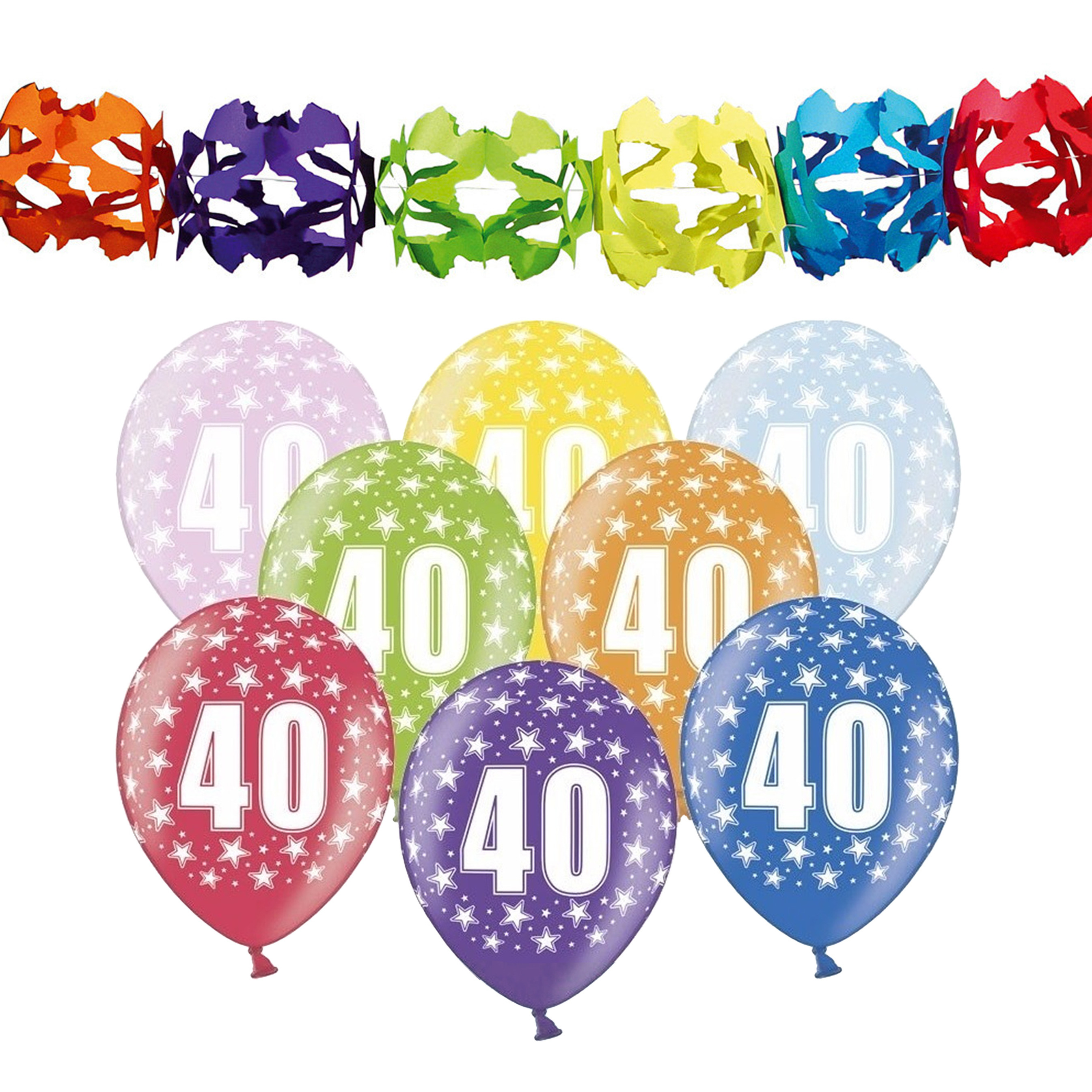 Verjaardag feest 40 jaar versieringen pakket feestslingers en ballonnen -