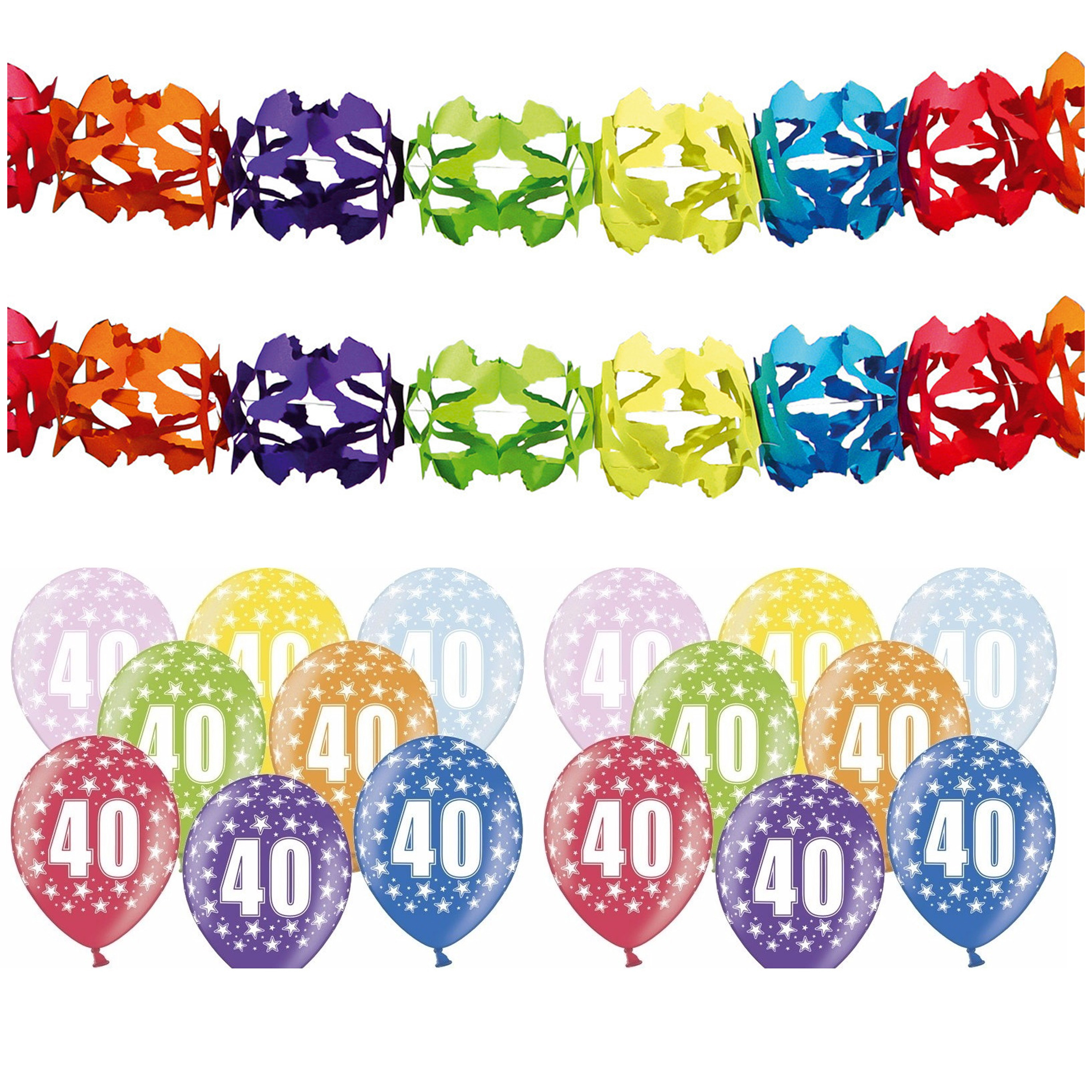 Verjaardag feest 40 jaar versieringen pakket feestslingers en ballonnen -
