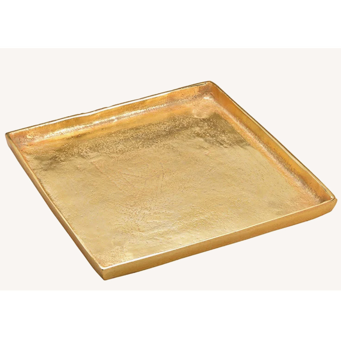 Vierkant kaarsenbord/kaarsenplateau goud van metaal 30 x 30 x 2 cm -
