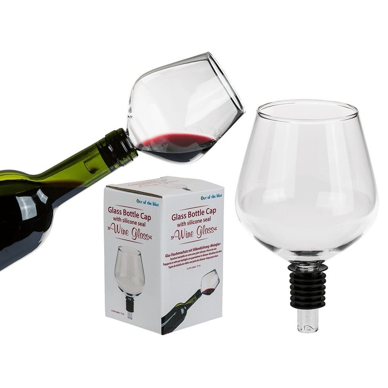 Wijnfles schenkdop wijnglas vorm - gadget/funkado - drank/moederdag -
