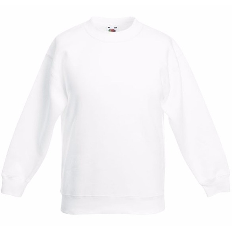 Wit katoenen sweater zonder capuchon voor meisjes