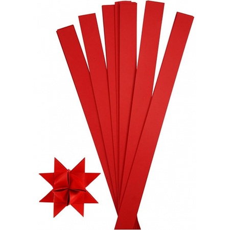 Knutselmateriaal papierstroken rood 73 cm