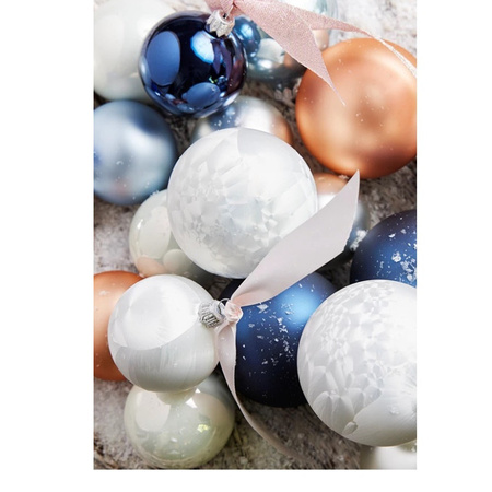 Kerstboomversiering donkerblauwe kerstballen van glas 6 cm 10 stuks