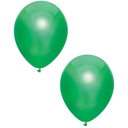 10x Donkergroene metallic heliumballonnen 30 cm