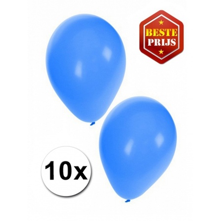 20x Helium ballonnen blauw/licht blauw 27 cm jongetje geboorte + helium tank/cilinder