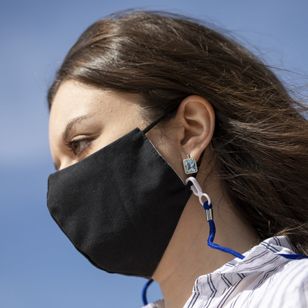 10x Zwarte mondmasker koordjes herbruikbare maskerhouders