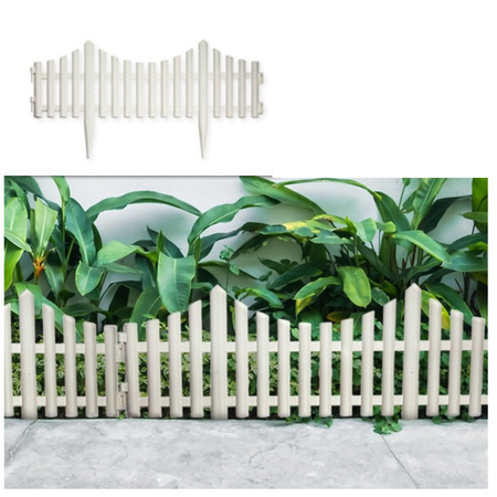 12x stuks flexibele graskant/tuin rand/kantopsluiting hekjes van 60 cm wit