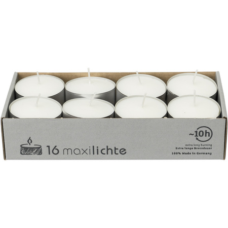monteren uitsterven Toestand 16x Maxi grote theelichten wit 10 branduren in doos bestellen? |  Shoppartners.nl