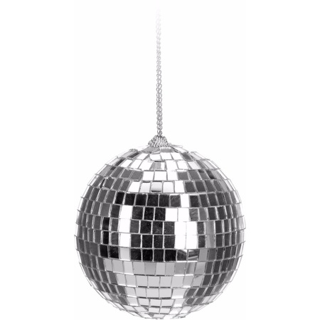 1x Zilveren discoballen/discobollen kerstballen 6 cm