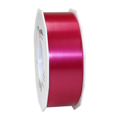 1x XL Hobby/decoration burgundy pink plastic ribbons 4 cm/40 mm x 91 meters