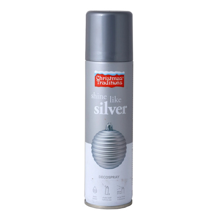 1x Deco spray zilver 150 ml