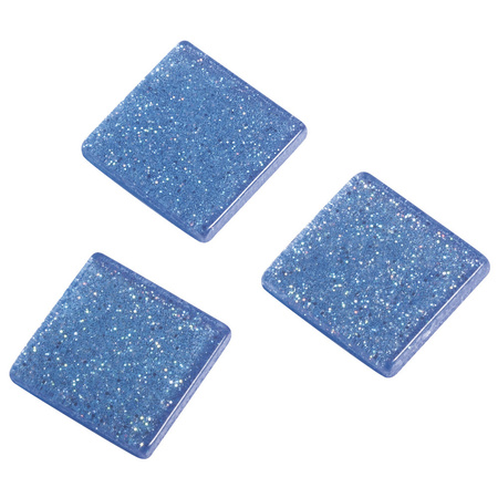 205x Acryl glitter mosaic tiles blue 1 x 1 cm