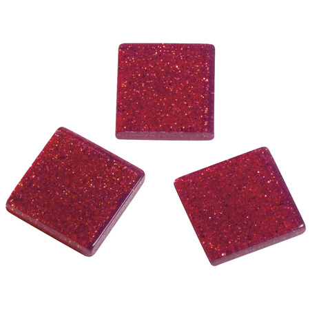 205x stuks acryl glitter mozaiek steentjes bordeaux rood 1 x 1 cm