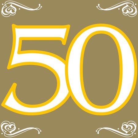 20x Vijftig/50 jaar feest servetten 33 x 33 cm verjaardag/jubileum