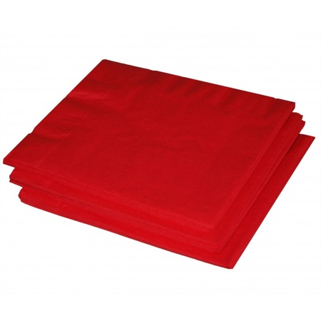 20x Papieren feest servetten rood