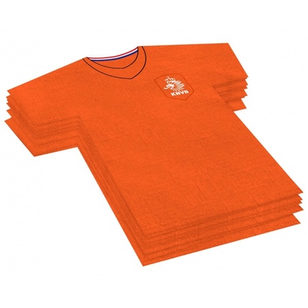 20x oranje voetbalshirt feest servetten 16 x 15 cm