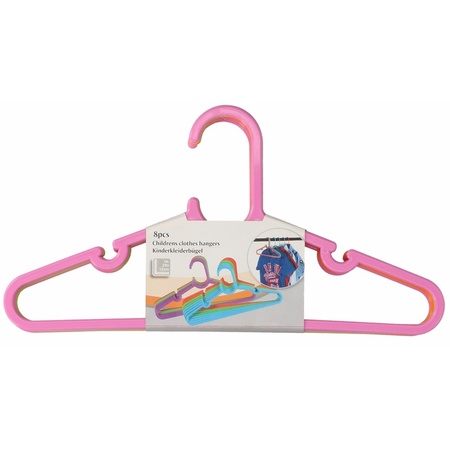 24x Clothes hangers for children/baby clothes pink/green/orange 29 x 0,2 x 15 cm