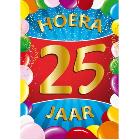 Ambtenaren bewaker Vul in 25 jaar mega deurposter 59 x 84 cm leeftijd verjaardag feestartikelen  bestellen? | Shoppartners.nl