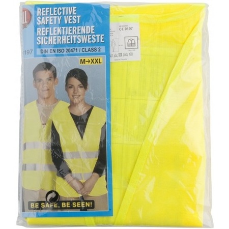 2x Safety vests yellow for adults
