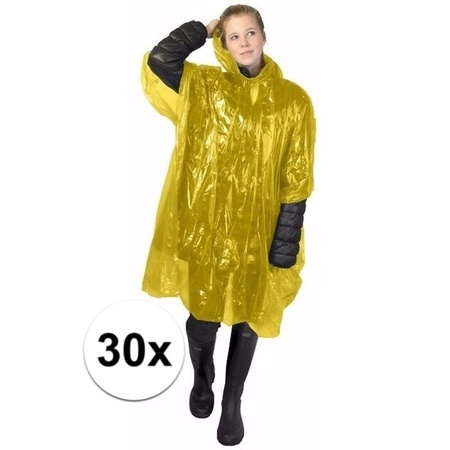 30x yellow rain poncho