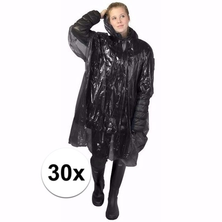 30x black rain poncho