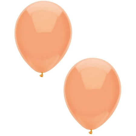 40x Perzik oranje metallic heliumballonnen 30 cm