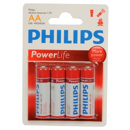 Set van 4 voordelige Philips AA batterijen