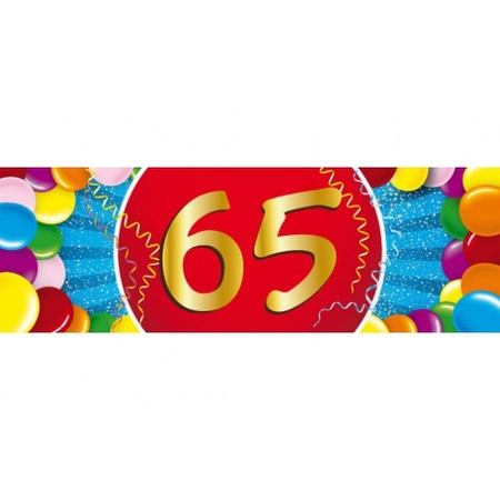 Feest ballonnen met 65 jaar print 16x + sticker