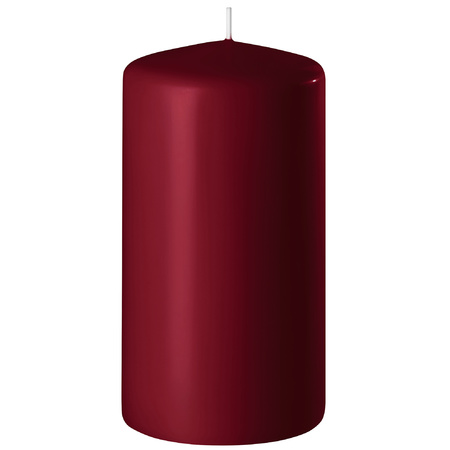 6x Burgundy red cylinder candles 6 x 15 cm 58 hours